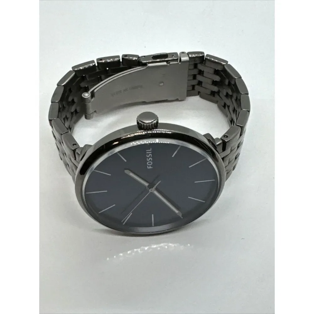 Fossil Hutton BQ2441 Men's Black Stainless Steel Analog Dial Quartz Watch JNA356